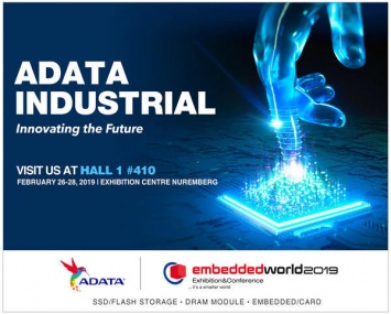 ADATA представит на Embedded World 2019 линейку индустриальных систем хранения