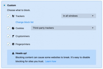 В ночных сборках Firefox реализована блокировка скриптов для майнинга и скрытой идентификации