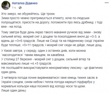 "Зима нам машет ручкой". Синоптики объяснили снег с дождем и сильный ветер в среду