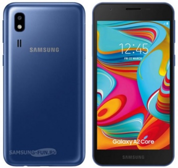 Опубликованы характеристики Samsung Galaxy A2 Core