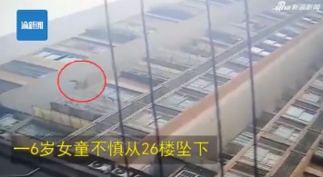 Невероятно! В Китае 6-летняя девочка чудом выжила после падения с 26 этажа. Видео