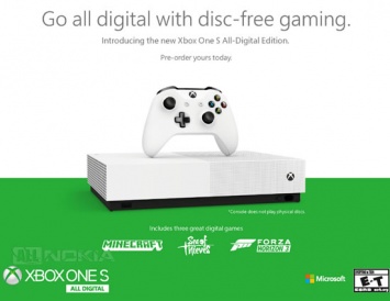 Microsoft представила Xbox One S All-Digital Edition - первую консоль без дисковода