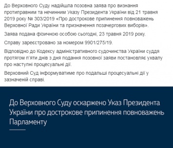В Верховный суд Украины поступило уже второе заявление против досрочных перевыборов в Раду