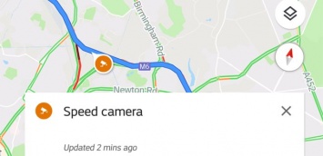 Google начал отслеживать камеры контроля скорости на дорогах