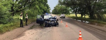 На выезде из Кривого Рога лоб в лоб столкнулись два автомобиля