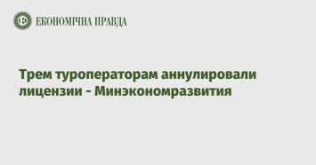 Трем туроператорам аннулировали лицензии - Минэкономразвития