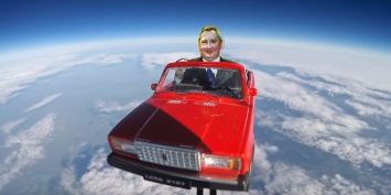 Российские ученые отправили в космос фигурку Рогозина на "Жигулях"