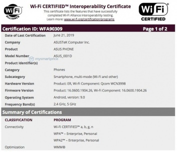 Загадочный смартфон ASUS прошел сертификацию
