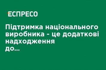 Поддержка национального производителя - это дополнительные поступления в бюджеты всех уровней