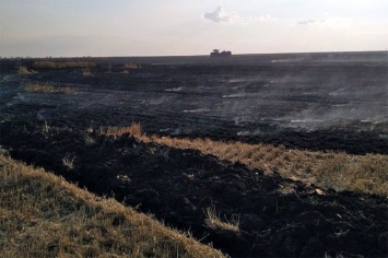 На Днепропетровщине горят поля с сухой травой