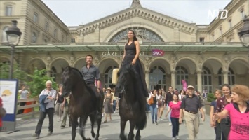 По вокзалу в Париже прогулялись "кентавры" (видео)