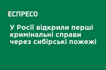 В России открыли первые уголовные дела по сибирским пожарам