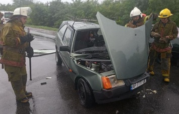 На запорожской трассе стокнулись два авто: «Рено» - в кювете, водителя «Таврии» зажало внутри, - ФОТО