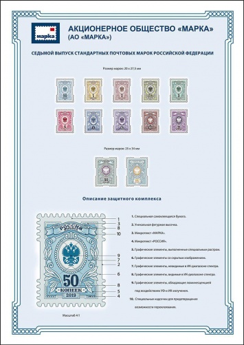 В почтовое обращение выпускается седьмой выпуск марок Российской Федерации «Орлы»