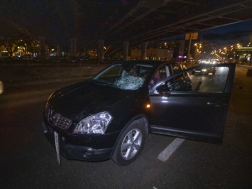 Водитель Nissan в Киеве у музея «Рошен» сбил пьяную бездомную женщину (ФОТО, ВИДЕО)