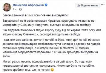 Корректировщик обстрела Мариуполе досрочно вышел на свободу по "закону Савченко"