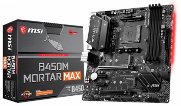 Плата MSI B450M Mortar Max для чипов AMD поддерживает подсветку Mystic Light