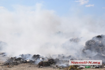 Под Николаевом горит мусорная свалка - пожар никто не тушит