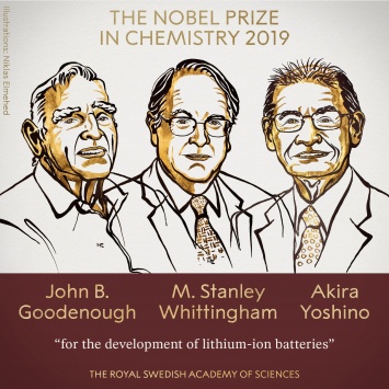 Нобелевскую премию по химии дали за литий-ионные аккумуляторы