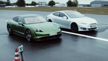 Porshe Taycan сразился с Tesla Model S на треке: видео долгожданной схватки