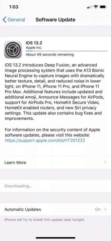 Вышла прошивка iOS 13.2 с функцией камеры Deep Fusion, новыми эмодзи и упоминанием AirTag