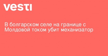 В болгарском селе на границе с Молдовой током убит механизатор