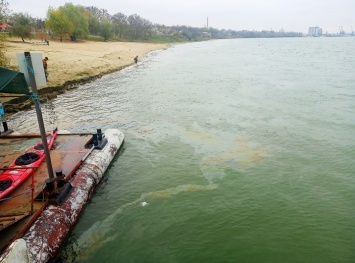 Измаильские каякеры помогли портовикам убрать нефтяное пятно из Дуная