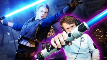 Пластиковый световой меч и перчатка Силы - стример собрал необычные контроллеры для игры в Jedi: Fallen Order