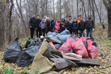 Горы разного мусора собрали активисты на территории одной из больниц Запорожья (фото)