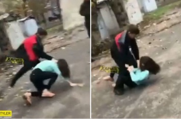 Харьков: жестокая драка школьника с девушкой попала на ВИДЕО