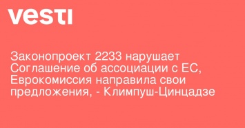 Законопроект 2233 нарушает Соглашение об ассоциации с ЕС, Еврокомиссия направила свои предложения, - Климпуш-Цинцадзе