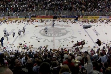 В АХЛ побит "мировой" рекорд по брошенным на лед плюшевым игрушкам