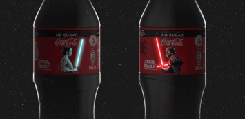 OLED осветили мечи Рей и Кайло Рен на этикетках Coca-Cola: видео