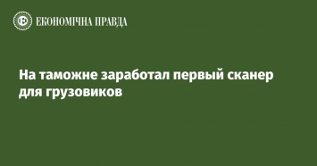 На таможне заработал первый сканер для грузовиков