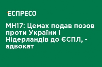 МН17: Цемах подал иск против Украины и Нидерландов в ЕСПЧ, - адвокат