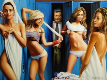 Светлана Крюкова выставила на аукцион картину по мотивам тайной слежки в спортклубе Порошенко
