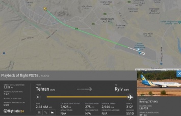 Flightradar24 подтвердил крушение украинского самолета в Иране, номер рейса PS752