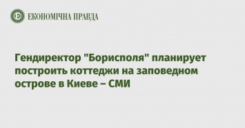 Гендиректор "Борисполя" планирует построить коттеджи на заповедном острове в Киеве - СМИ