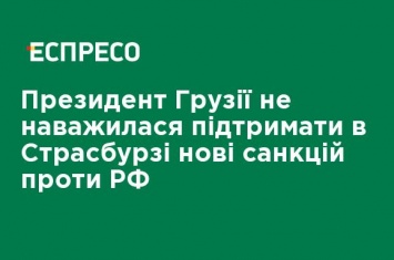 Президент Грузии не решилась поддержать в Страсбурге новые санкции против РФ