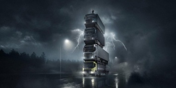 Volvo выстроила башню из 4 новых грузовиков