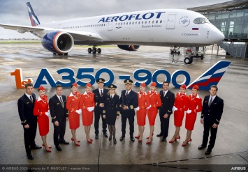 Airbus передал первый A350-900 Аэрофлоту с новым бизнес-классом