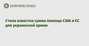 Стала известна сумма помощи США и ЕС для украинской армии