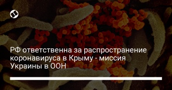 РФ ответственна за распространение коронавируса в Крыму - миссия Украины в ООН