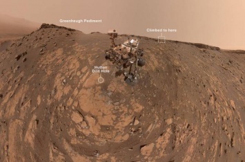 Марсоход Curiosity сделал новое "селфи" перед рекордным подъемом на холм