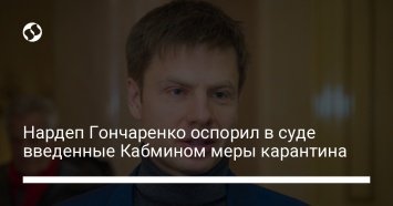 Нардеп Гончаренко оспорил в суде введенные Кабмином меры карантина