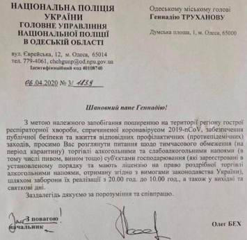 Карантин: полиция просит Труханова запретить продажу алкоголя ночью и по выходным