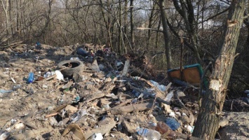 В Голосеевском районе Киева неизвестные устроили свалку: грузовики свозят мусор тоннами