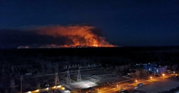 Пожар в Чернобыльской зоне бушует на расстоянии прямой видимости от станции