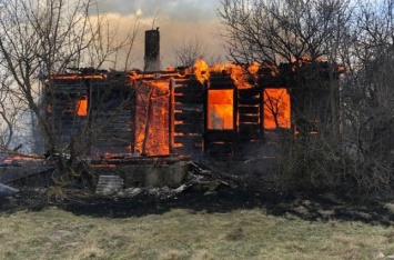 На Житомирщине огонь перебросился с травы на жилые дома: фоторепортаж