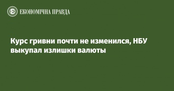 Курс гривни почти не изменился, НБУ выкупал излишки валюты